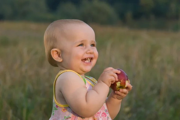 Favorit frukt. Ett äpple. — Stockfoto