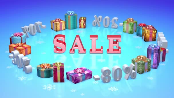 Christmas discounts (dumping,%, percentages, purchase, sale) — Stock Video