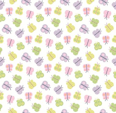 Pastel kelebekleri çocuklar için pürüzsüz desen