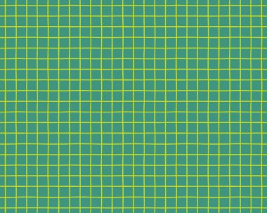 İnce yatay, dikey kesişen çizgiler, dikişsiz geometrik desenler ve yeşil arkaplan. El çizimi vektör çizimi. Çocukların moda baskısı için tasarım konsepti 