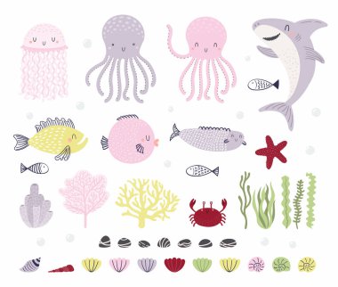 Şirin sualtı hayvanları, balıklar, bitkiler...