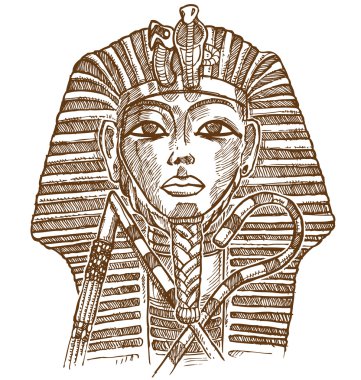 tutankhamon maskesi elle çizilmiş