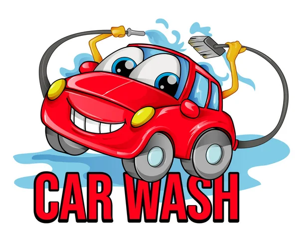 Cartoon Uit Carwash Symbool Vector Illustratie — Stockvector