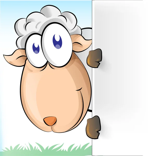 Schapen cartoon met achtergrond — Stockvector