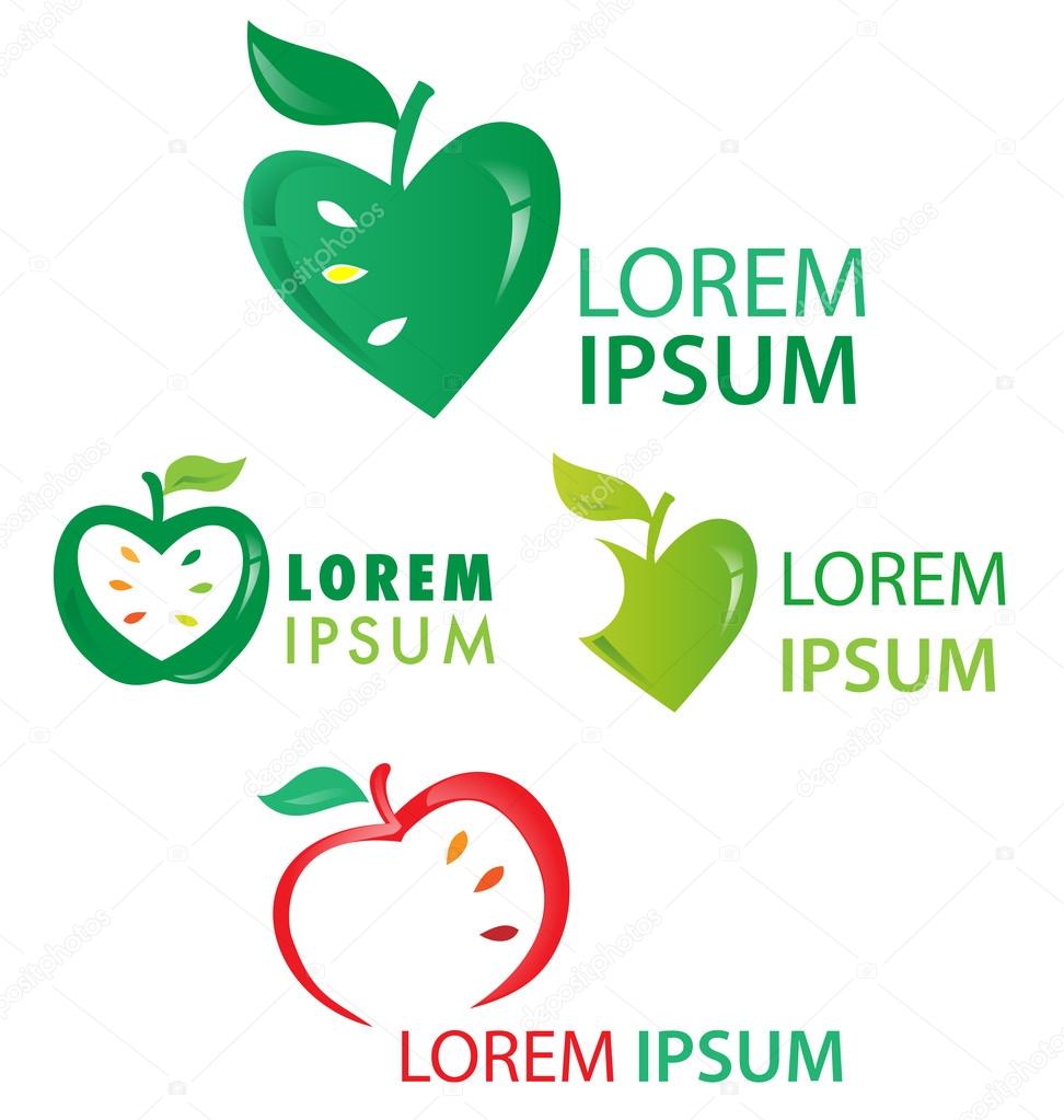 Fruit symbol set isolated on white background