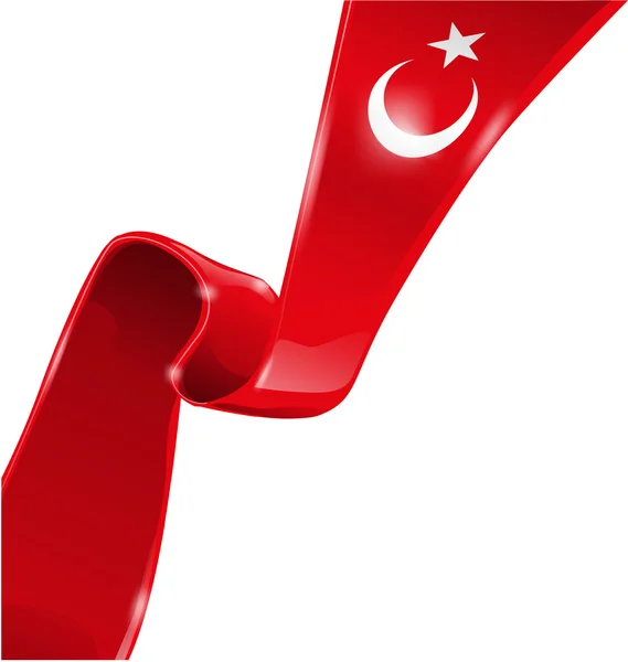 Turquia bandeira fundo no fundo branco — Vetor de Stock