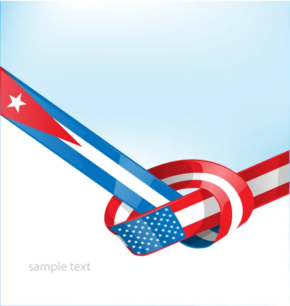 Drapeau de Cuba et des États-Unis sur fond — Image vectorielle