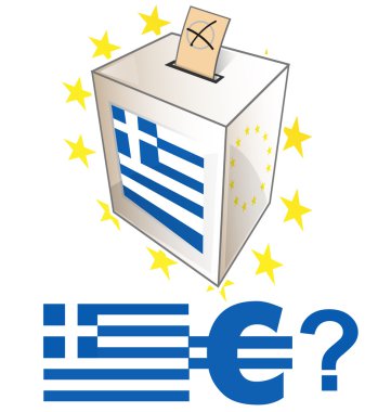 urn üzerinde beyaz bcackground ile Yunan seçim günü