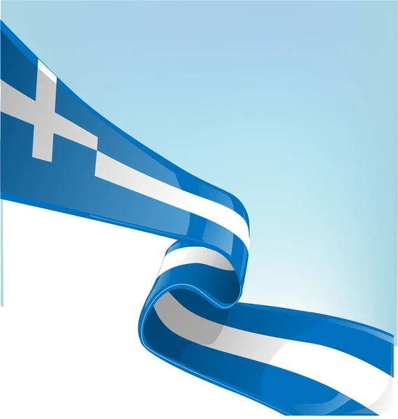 Drapeau grec sur fond ciel — Image vectorielle