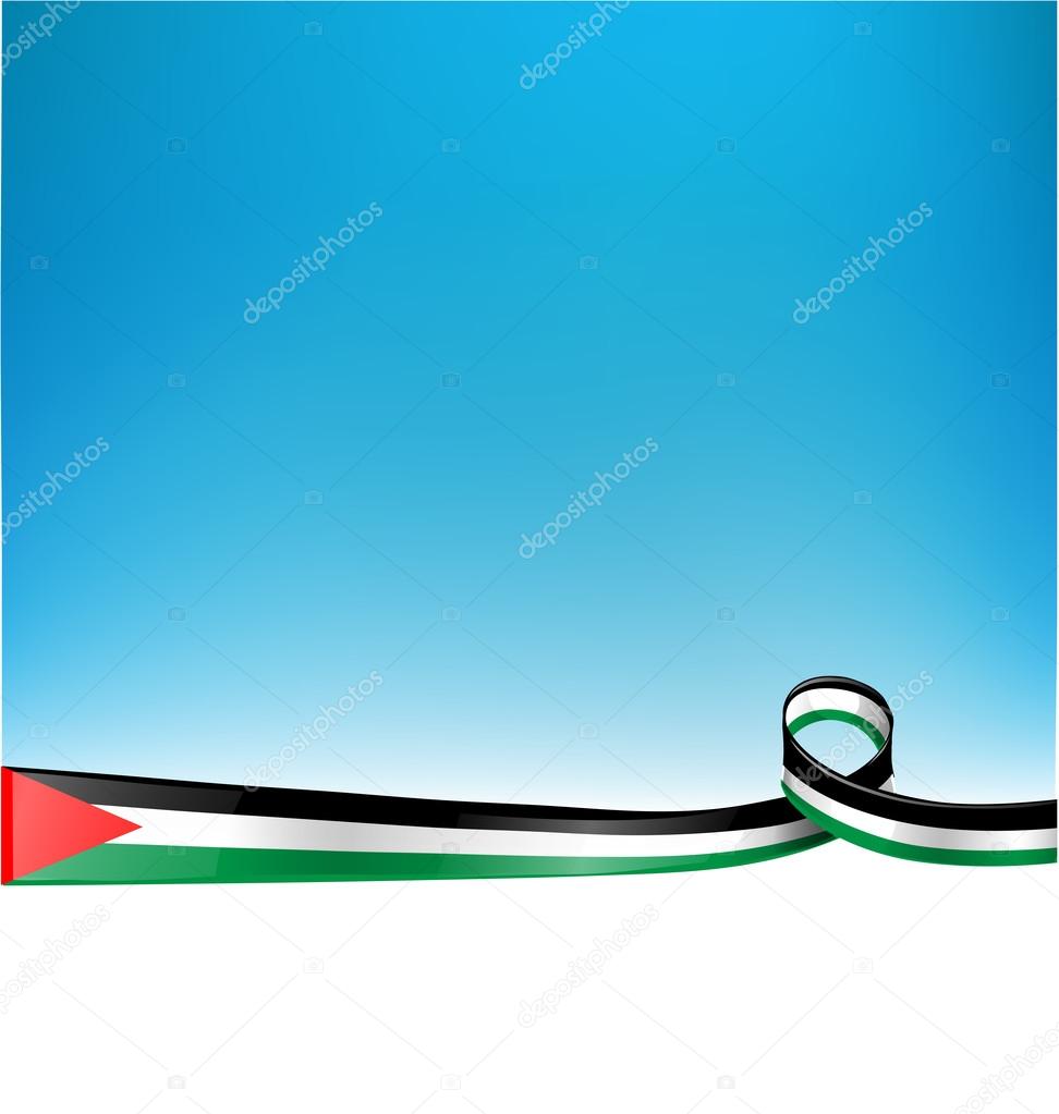 PALESTINE FLAG on blue sky background 