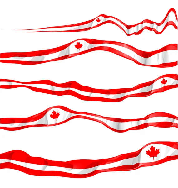 Kanada-flaggan inställd isolerad på vit — Stock vektor