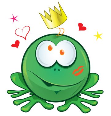 Beyaz arka plan üzerinde kurbağa çizgi film