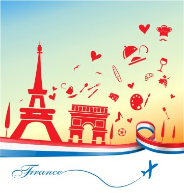 sembol ve bayrak Fransa tatil arka plan