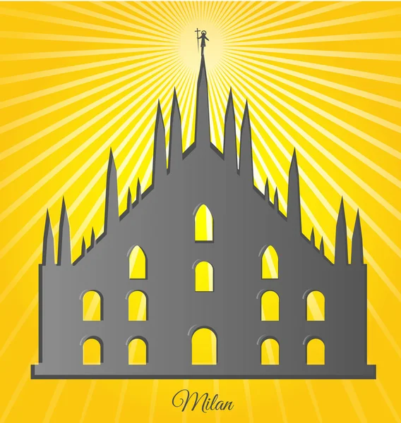 Diseño de la catedral milan sobre fondo — Vector de stock