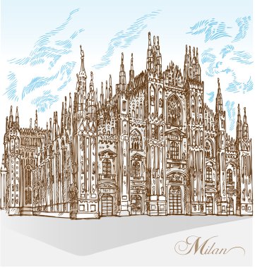 Milan katedral el çizmek