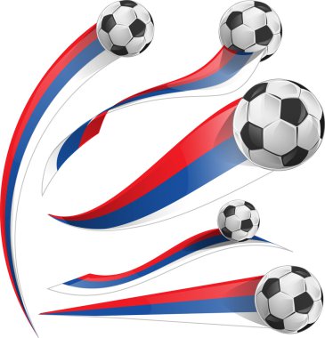 Rus bayrağı futbol topuyla ayarla