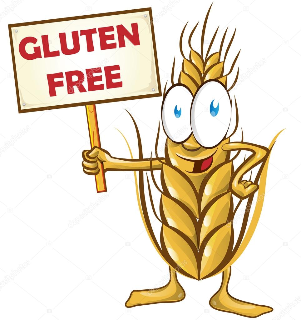 Wheat cartoon with signboard isolated on white  background