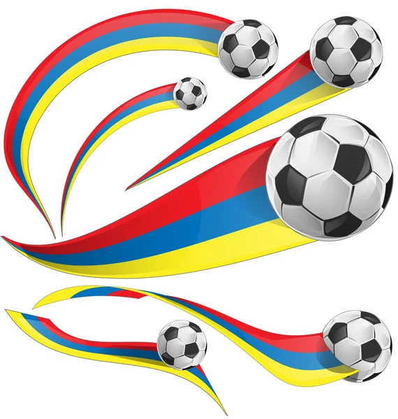 Fondo colombia con pelota de fútbol — Vector de stock