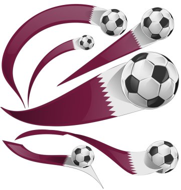 Katar bayrak futbol topuyla ayarla
