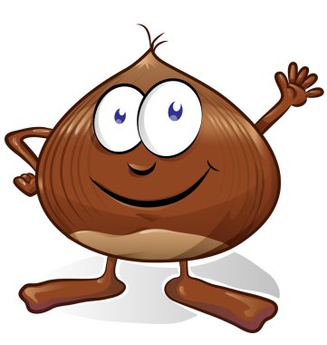 Beyaz arka plan üzerinde izole kestane çizgi film