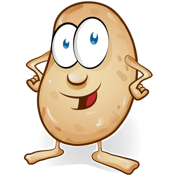 白色背景上孤立的马铃薯卡通 — 图库矢量图片