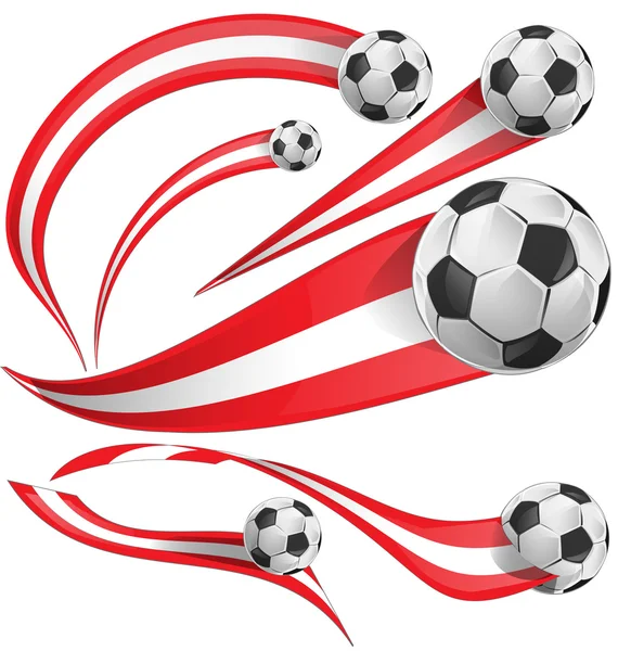 Peru flag  with soccer ball — Stock vektor