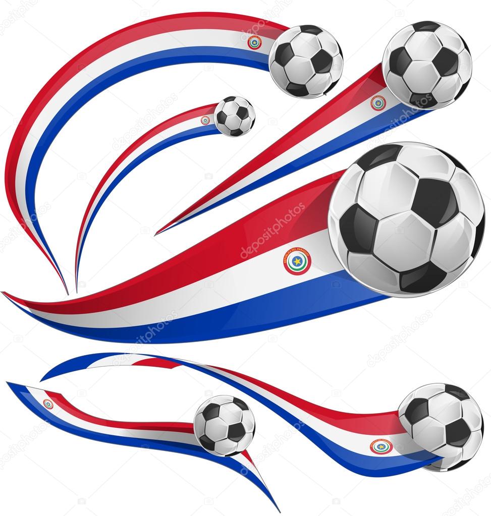 paraguay flag  with soccer ball