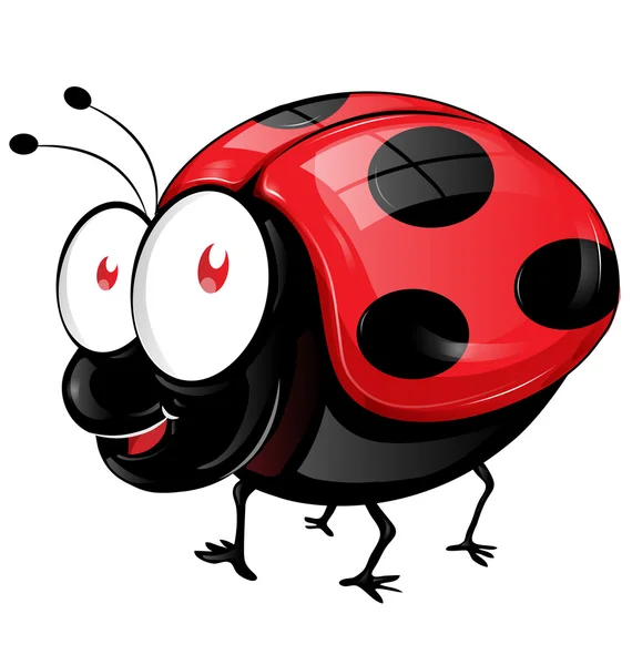 Ladybug cartoon isolated on white background — Stock Vector