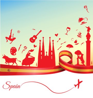 Spain travel background clipart