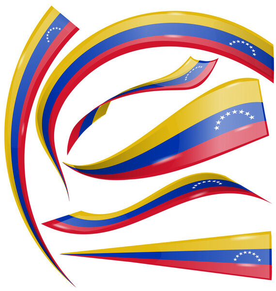 Флаг venezuela установлен на белом фоне

