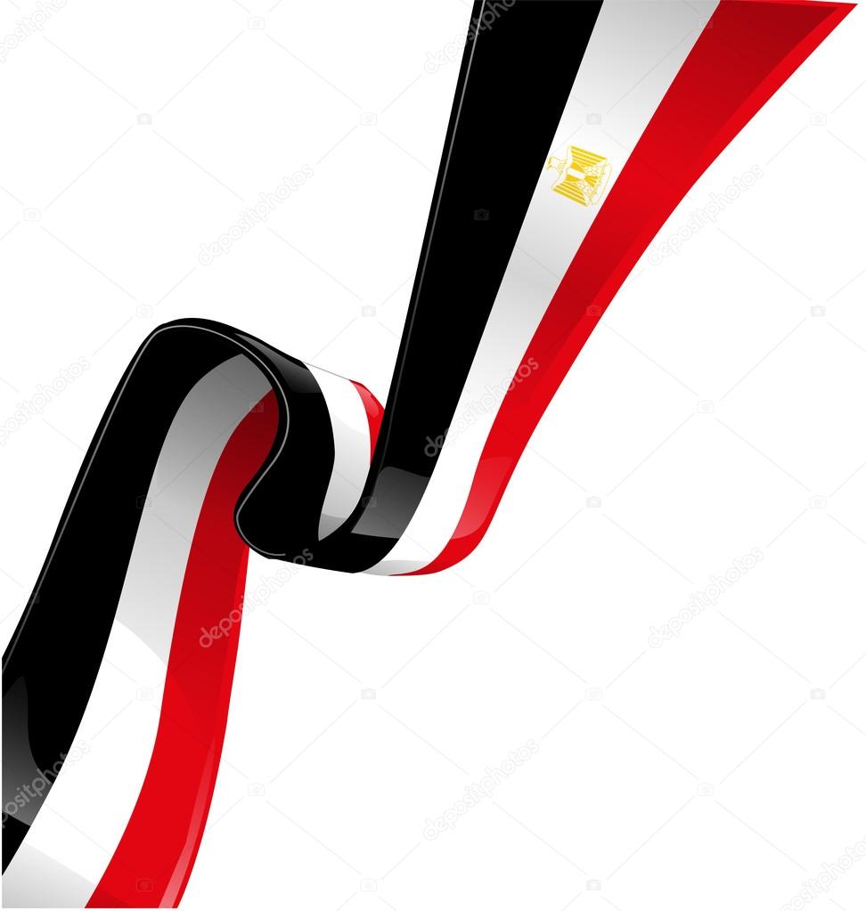 egypt flag on white background
