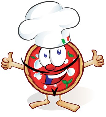 Pizza chef cartoonfu eğlenceli