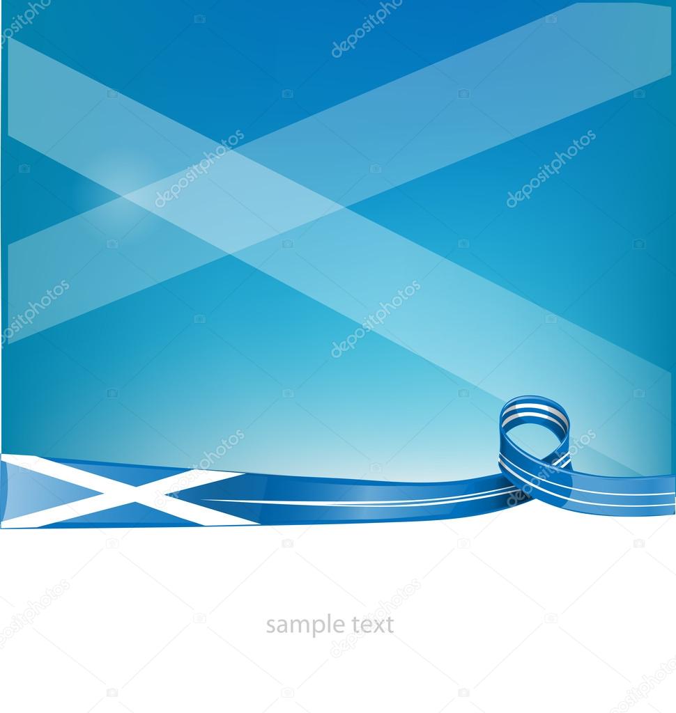 scotland ribbon flag on background