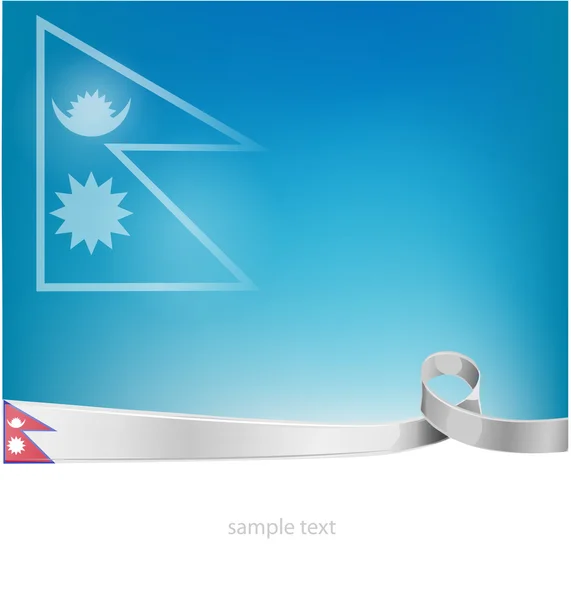 Nepal-Flagge auf Himmel-Hintergrund — Stockvektor