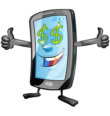 dolar simgesi olan mobil çizgi film eğlenceli
