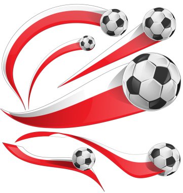 Polonya, Japonya ve Endonezya bayrağı futbol topuyla ayarla