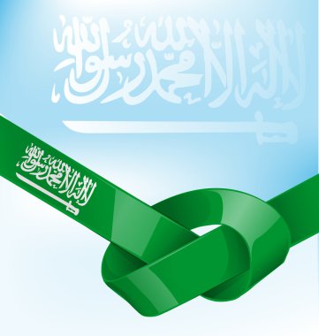 Gökyüzü adam Suudi Arabistan şerit bayrağı