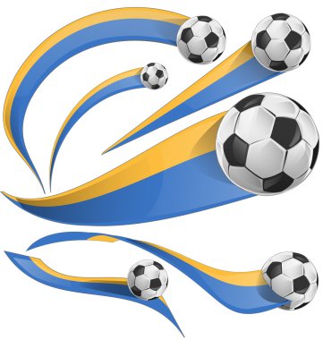 Ukrayna bayrağı futbol topuyla ayarla