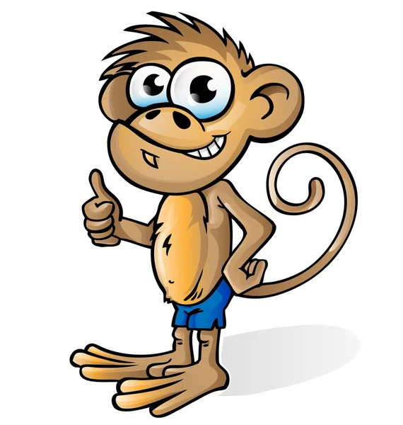 Desenho animado macaco isolado no fundo branco — Vetor de Stock