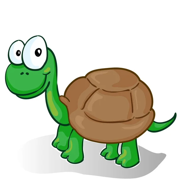 Ilustración vectorial de una tortuga caricatura sonriente — Vector de stock