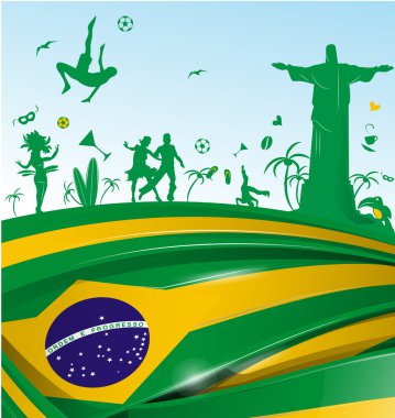 Brezilya arka plan bayrak ve sembol ile 