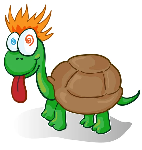 Ilustración vectorial de una tonta tortuga de dibujos animados — Vector de stock