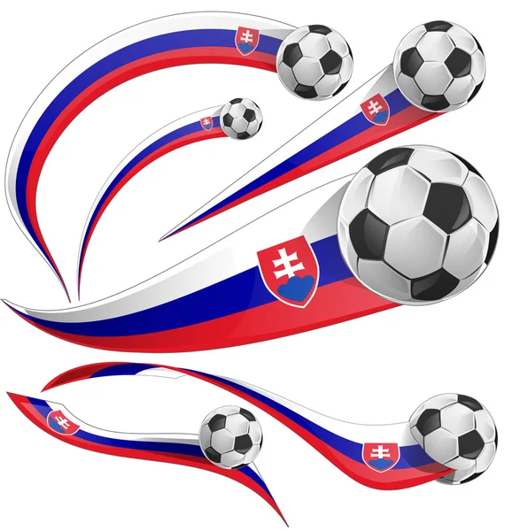 Bandera de Eslovaquia con pelota — Vector de stock