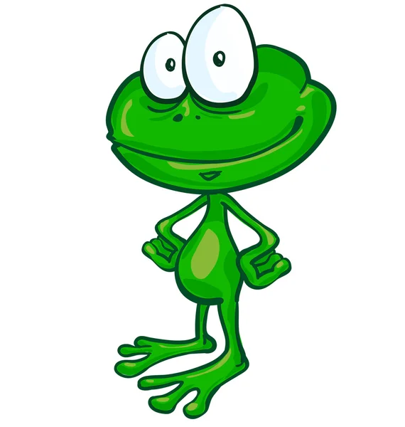 Fun frog cartoon on white background — Stock Vector