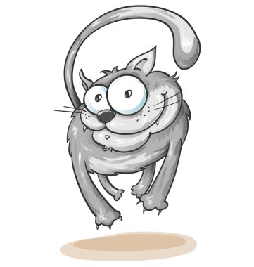 Beyaz arka plan üzerinde izole kedi eğlenceli