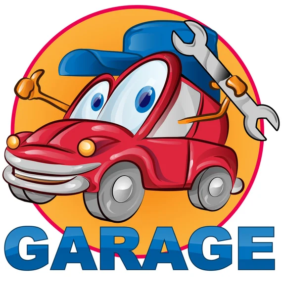 Bil garage symbol cartoon — Stock vektor