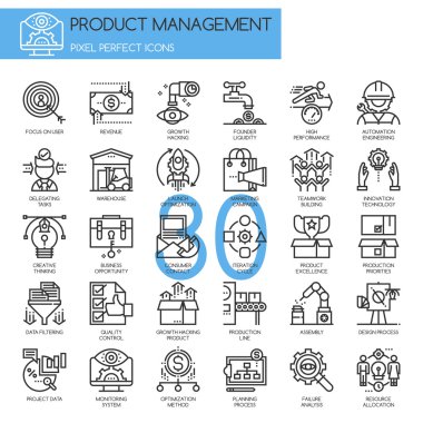 Ürün yönetimi Icons Set