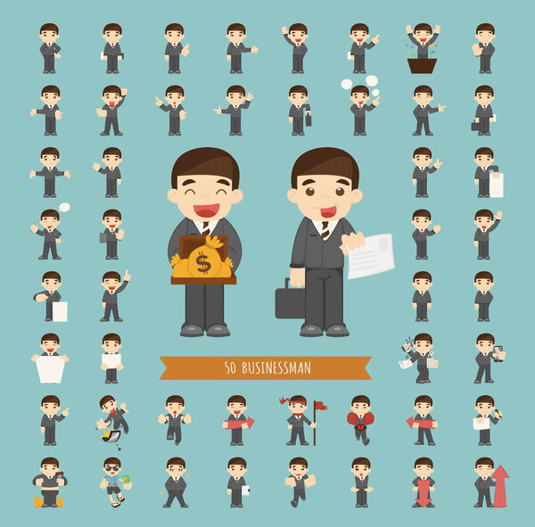 Set of businessman character