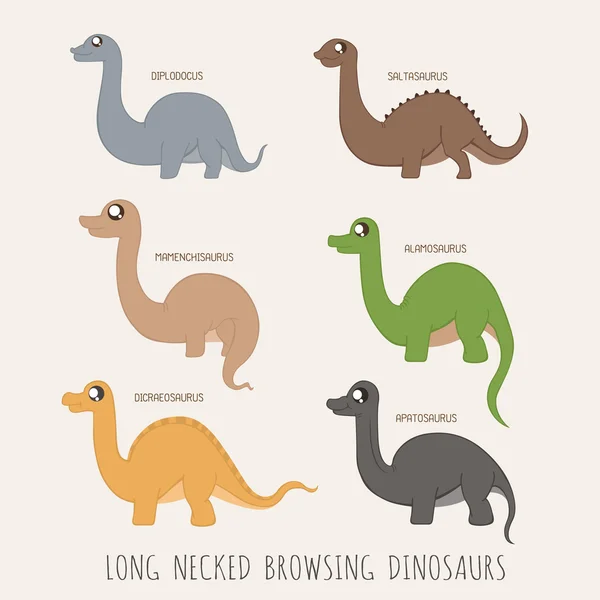 Набір довгих шийних динозаврів — стоковий вектор