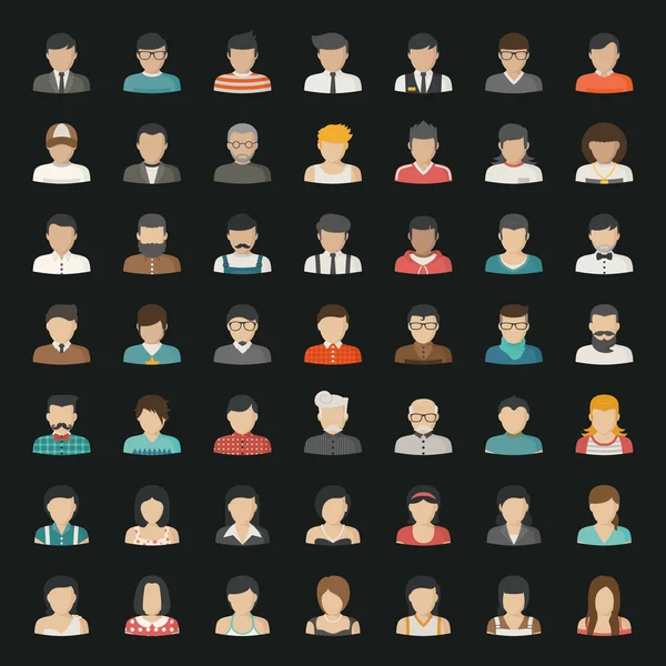 Iconos de negocios e iconos de personas — Vector de stock